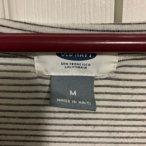 Black and white striped v neck shirt - Picture 2 of 2